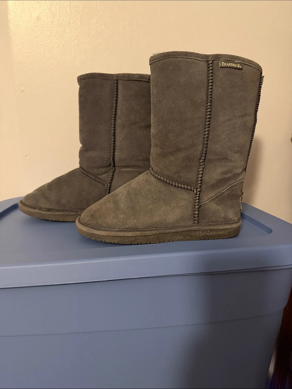 BearPaw Tall Suede Boots - Charcoal